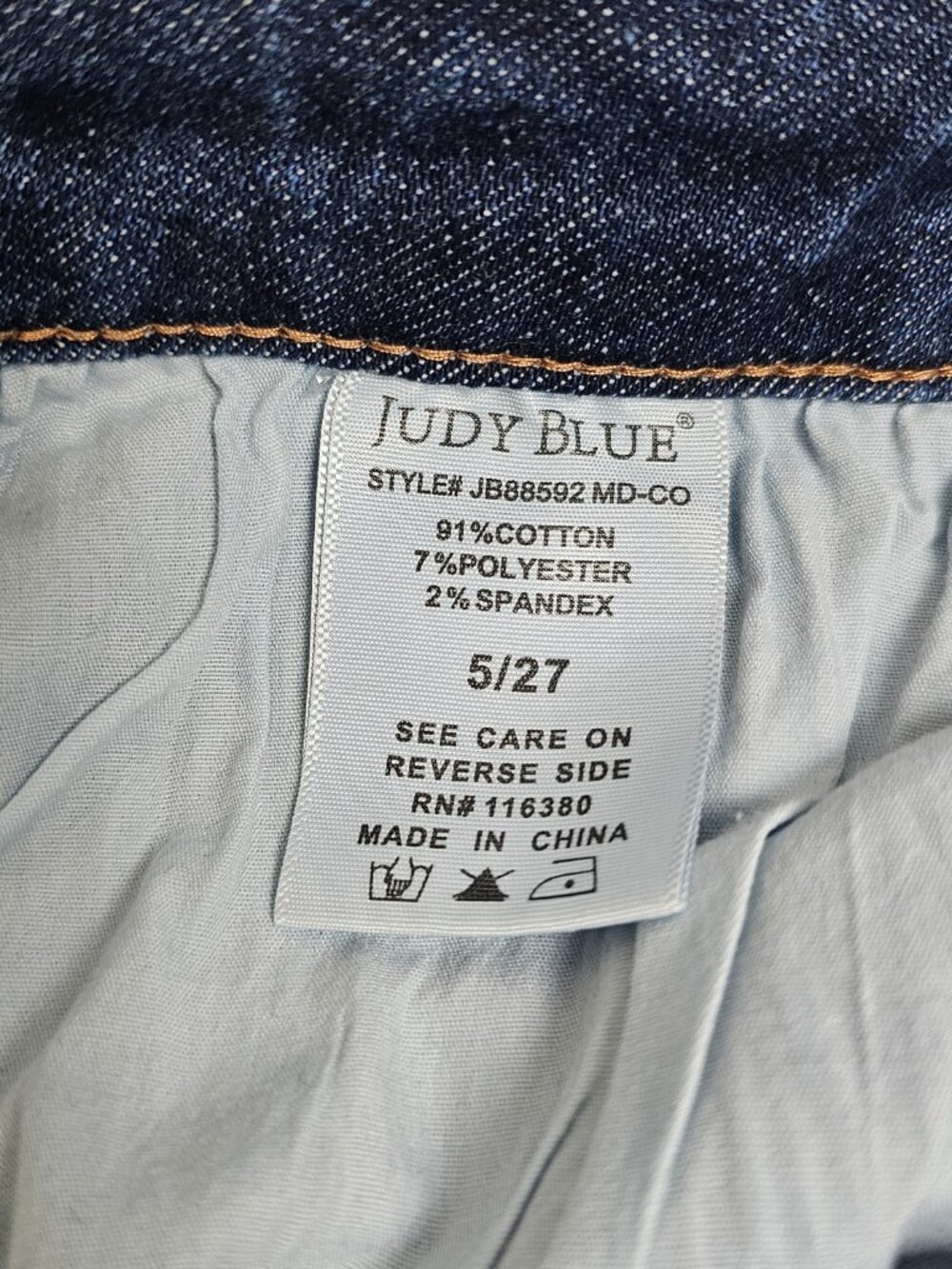 Judy Blue Wide Leg Crop Jeans JB88592 Size 5/27 High Rise Stretch Denim Raw Hem - Picture 9 of 13